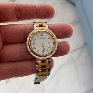 Ladies two-toned Hermès Clipper watch